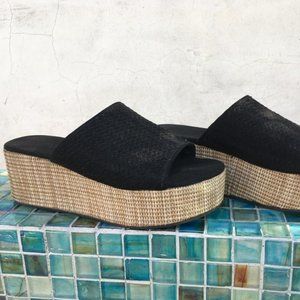 Black Platform Wedge